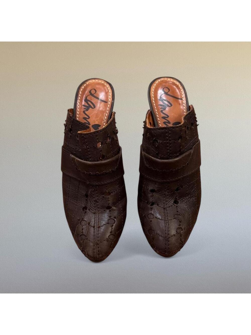 Lanvin brown leather platform clogs Sz. EU 38/US 7.5 - Picture 2 of 7